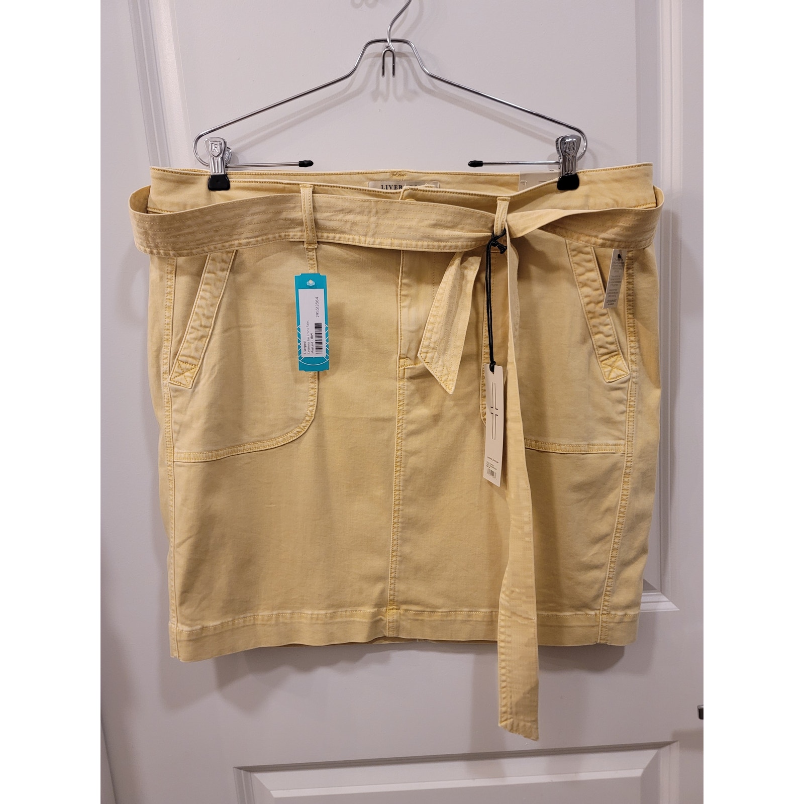Liverpool Belted Skirt In Mustard Gold — image 2 of 8